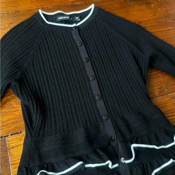 KAREN MILLEN Ruffled Hem Knit Cardigan - Picture 5 of 7